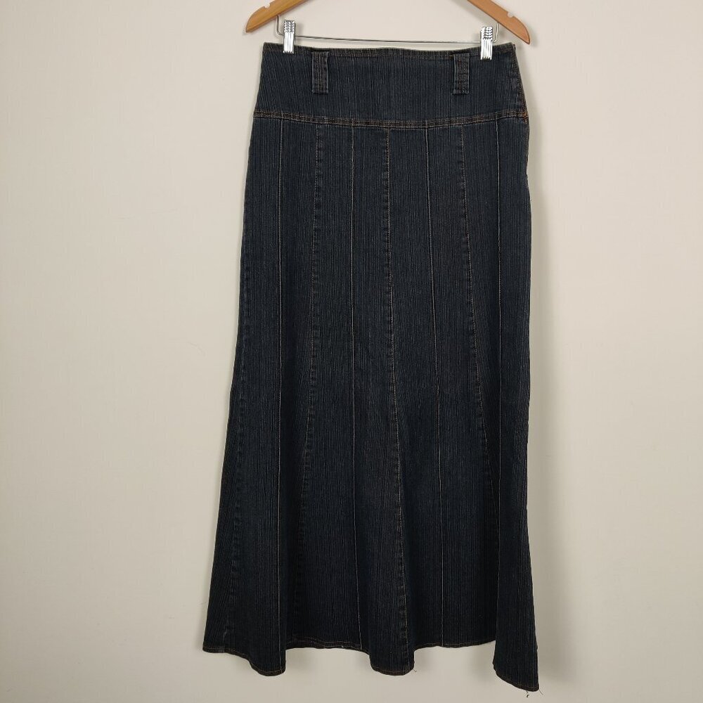 Women's Y2K Maxi Denim Bell Skirt Size 40 Fit & Flare